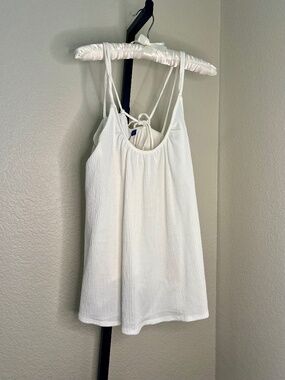 Strappy Tie Back Tank Top in White